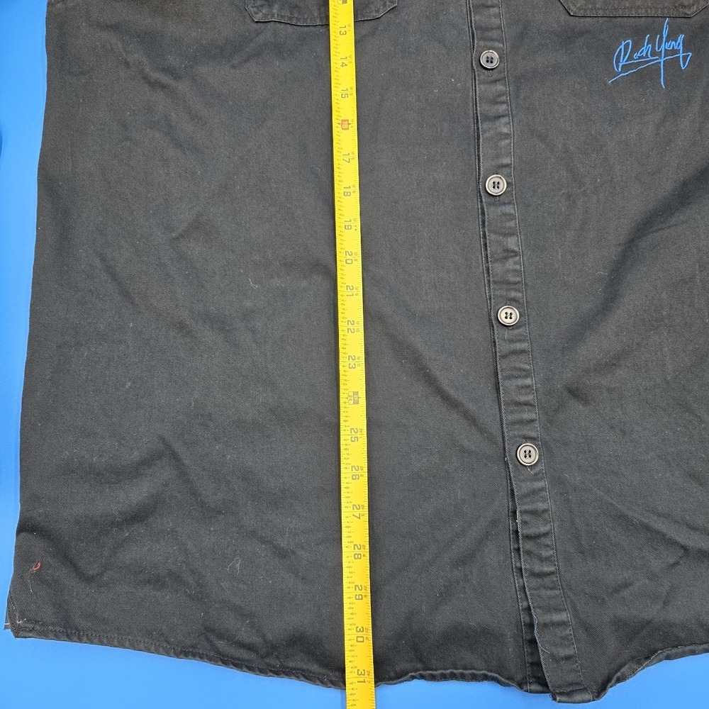 Rich Yung Society Black Button Up Shirt Jacket‎ Patches Wings Streetwear 3XL - Picture 5 of 8